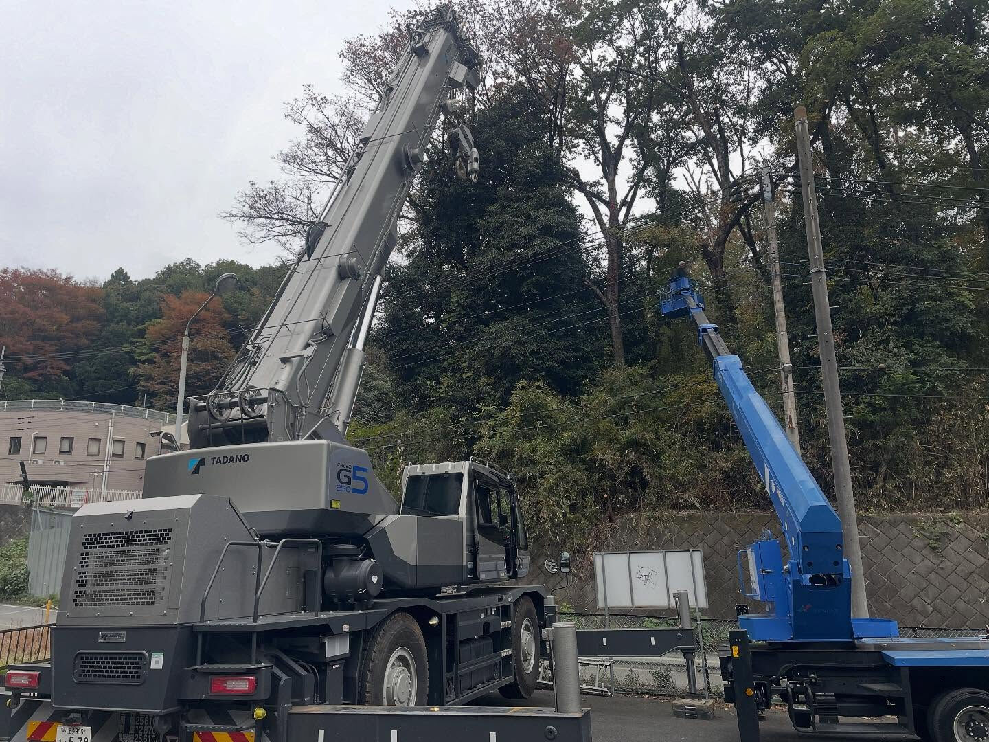 伐採作業、解体材、足場材、鉄筋材