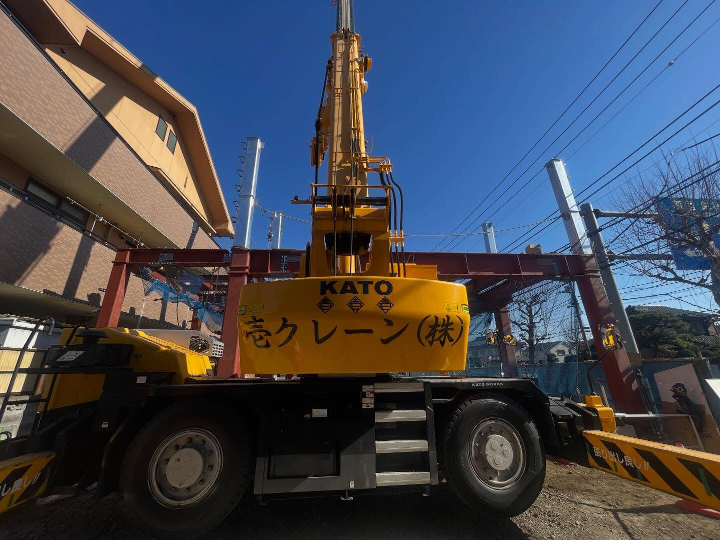 鉄骨建て方、老人ホーム木造建て方、伐採、木造建て方