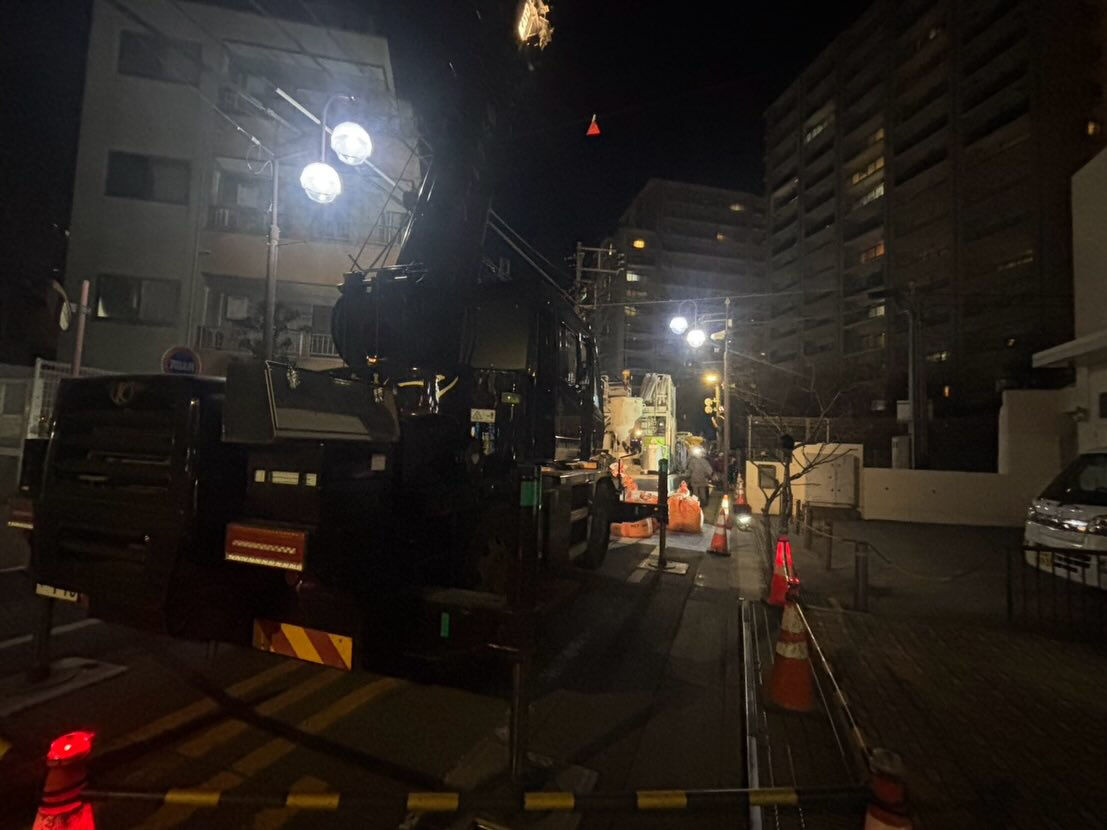 鉄骨建て方、老人ホーム木造建て方、伐採、木造建て方