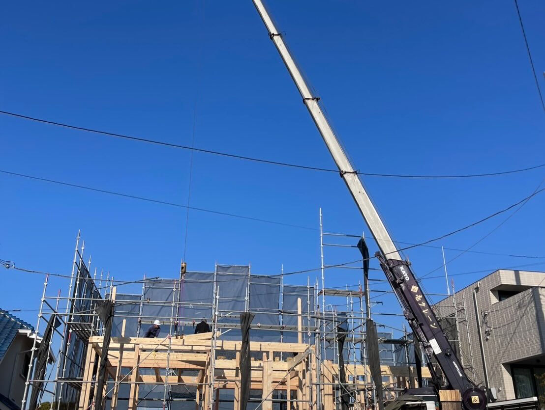 ユンボ、モルタル、木造建て方、伐採、機材、鉄板、蓄電池