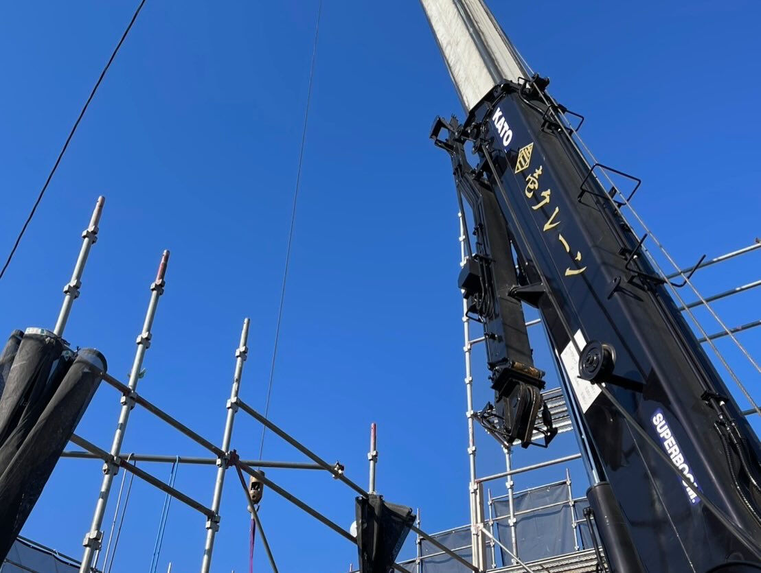 ユンボ、モルタル、木造建て方、伐採、機材、鉄板、蓄電池